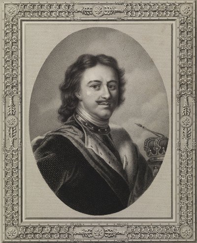 Peter the Great. Etching. (Copy from the Collection of Count Narishkin) by André Joseph Mécou